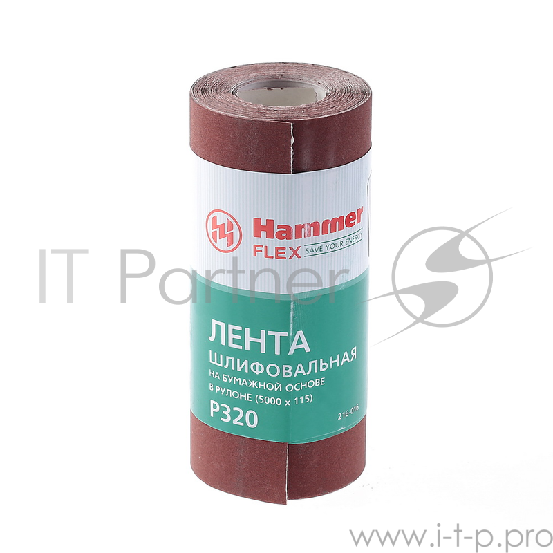 Лента шлиф. Hammer Flex 216-016 115х5м P320 бум. основа, рулон