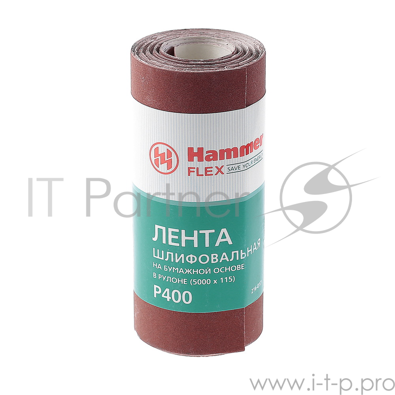 Лента шлиф. Hammer Flex 216-017 115х5м P400 бум. основа, рулон