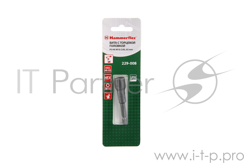 Головка Hammer Flex 229-008 PS HX M10 (3/8), 65 мм, 1шт.
