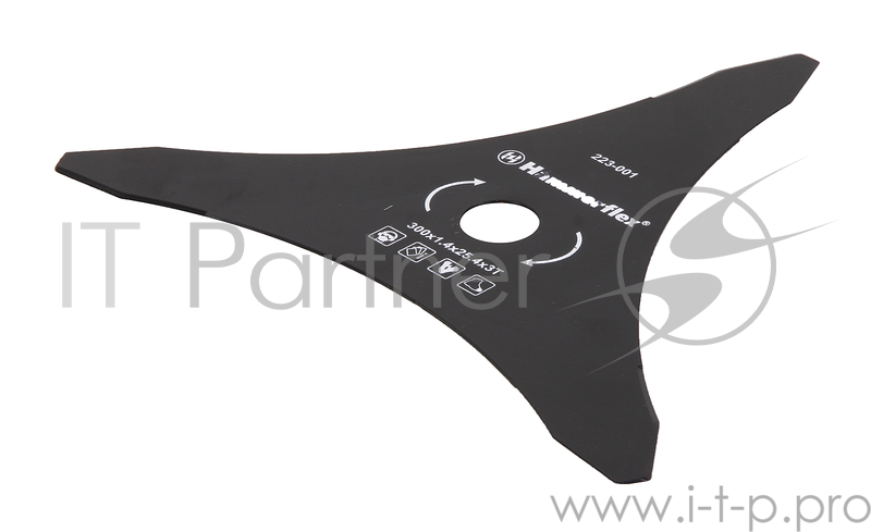Нож для триммера Hammer Flex 223-001 закаленная сталь, 3 зуба, толщина 1,4 мм, d=300 мм