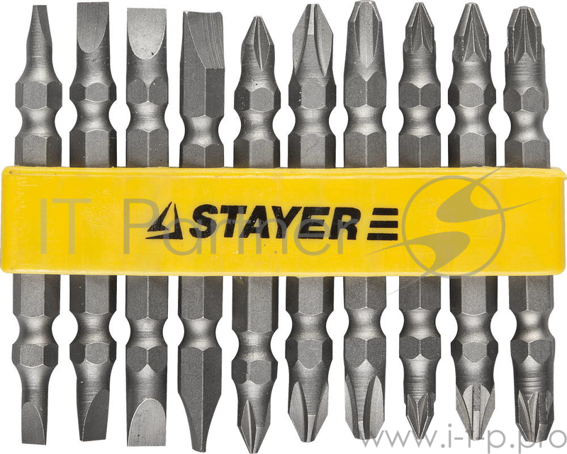 Набор бит STAYER MASTER 2605-H10_z01 двухсторонние в пластиковом держателе Cr-V 10шт