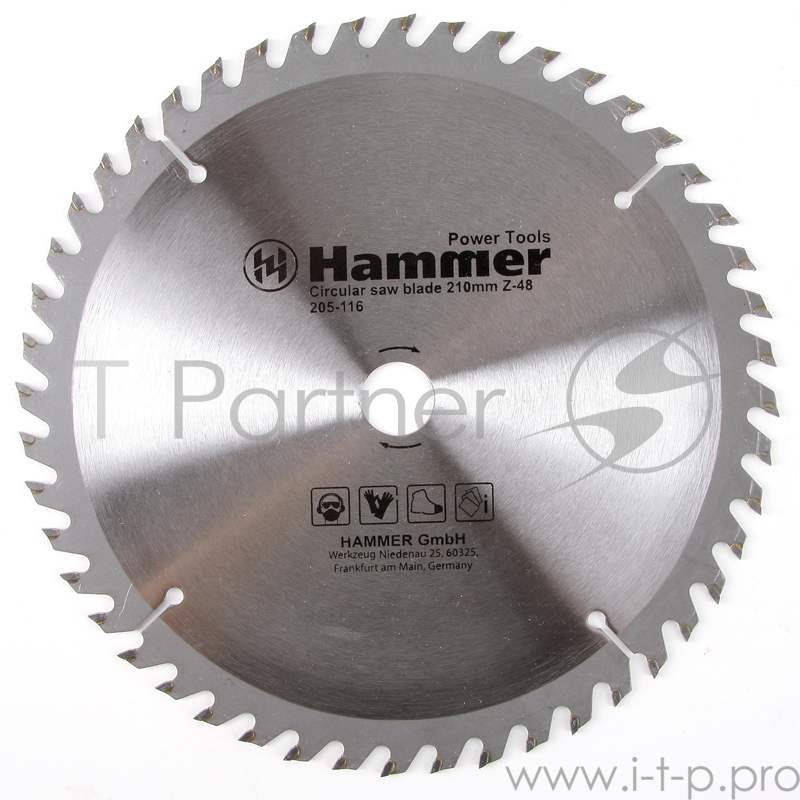 Диск пильный Hammer Flex 205-116 CSB WD 210мм*48*20/16мм по дереву