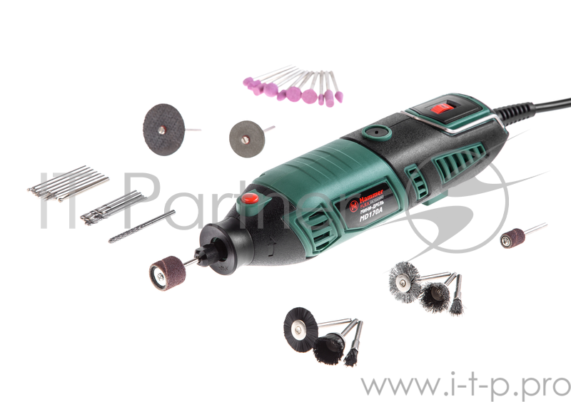 Дрель (мини) Hammer Flex MD170A 170Вт гибкий вал 8000-35000об/мин сумка + насадки 160шт.