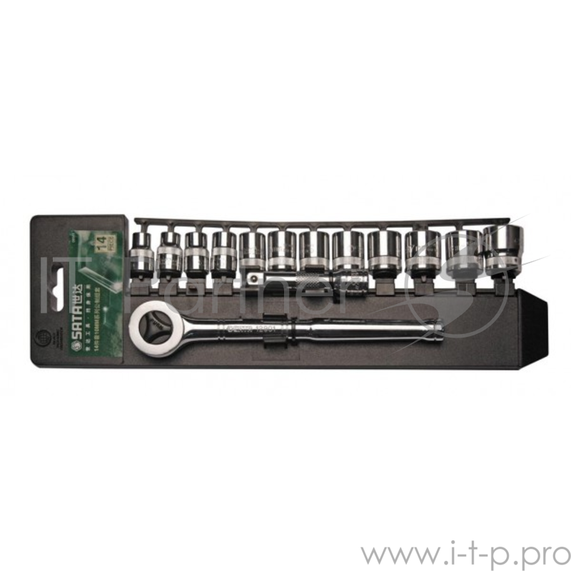 Набор головок SATA 09523 14пр. с принадлеж. metric пласт.блист.