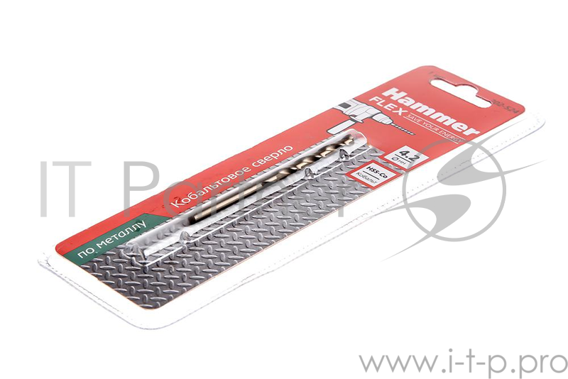 Сверло HAMMER Flex 202-524 DR CO 4,2мм*75мм кобальт M35, DIN338, HRC65-70 1шт