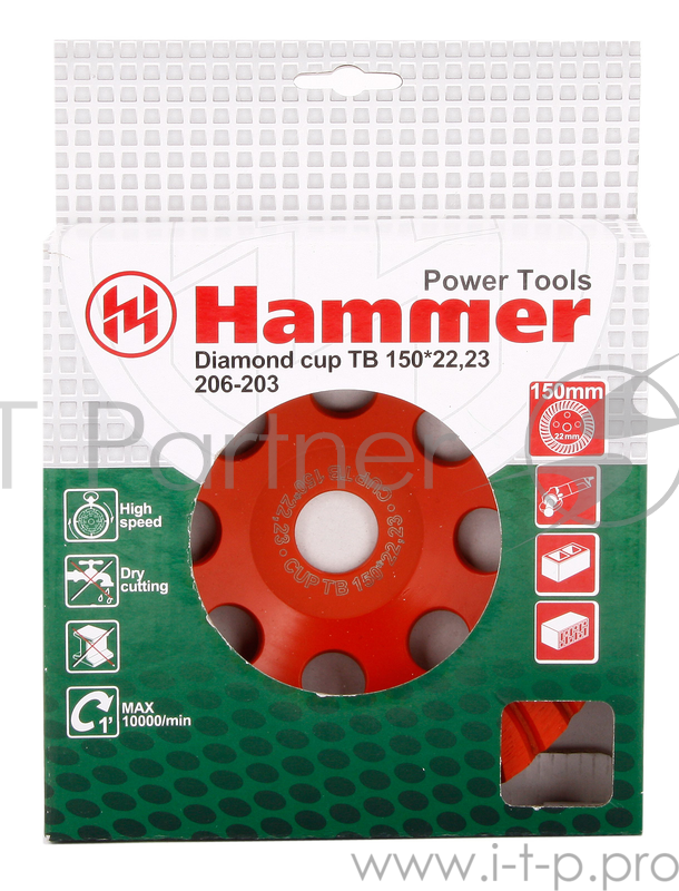 Чашка алм. Hammer Flex 206-203 CUP TB 150*22мм турбо