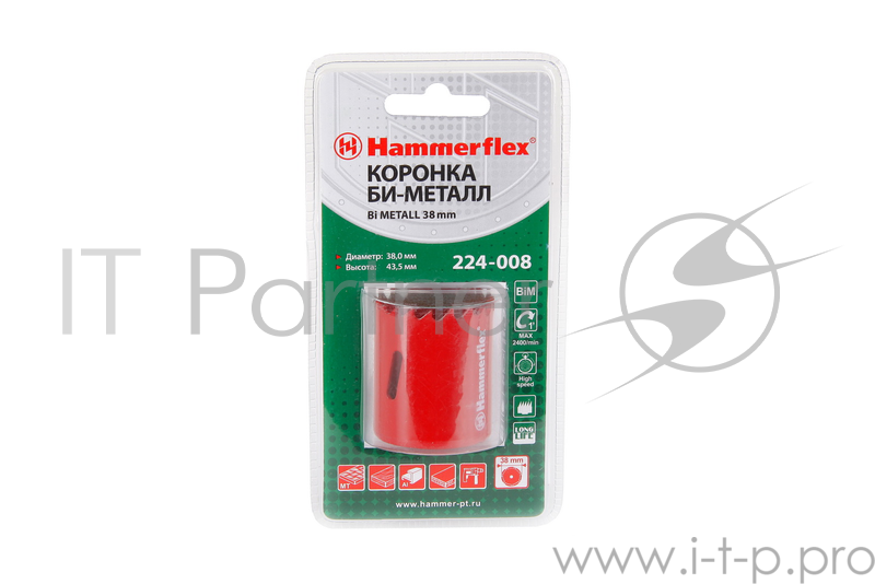 Коронка Hammer Flex 224-008 Bi METALL 38 мм