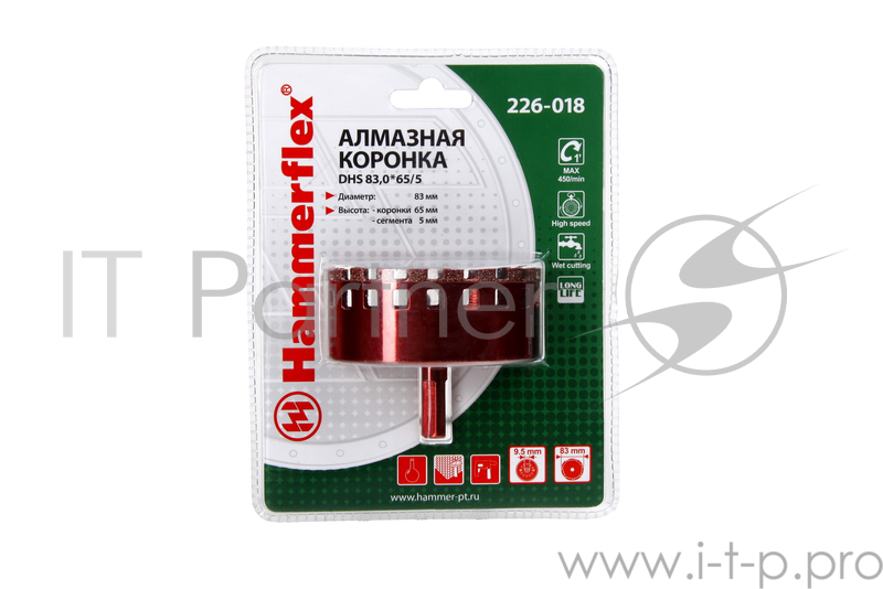 Алм. трубчатая коронка Hammer Flex 226-018 DHS 83,0*65/5 A3, алмаз 60Р, керамогранит