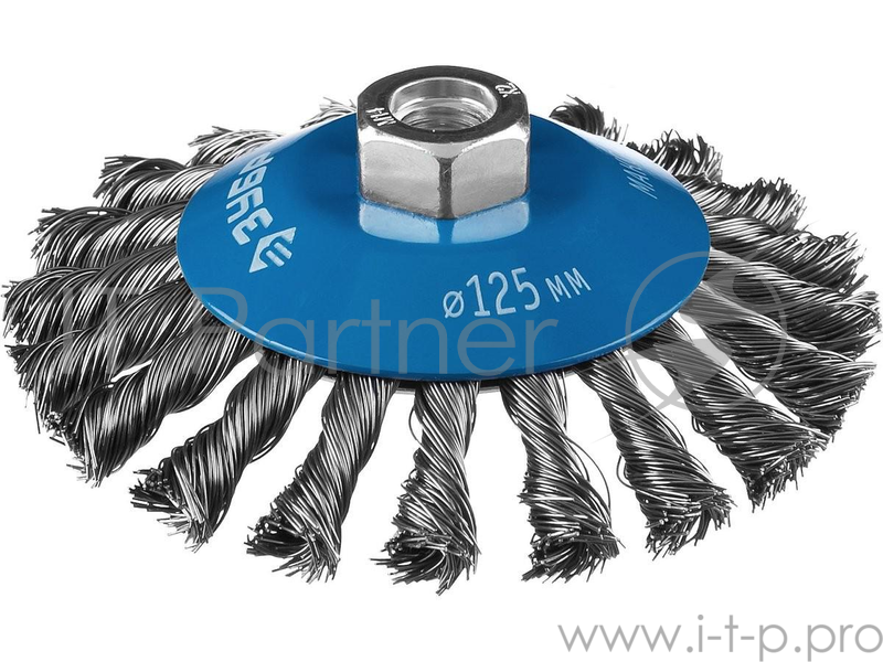 Кордщетка ЗУБР 35269-125_z02 профессионал. щетка коническая для ушм плетеные пучки стальной