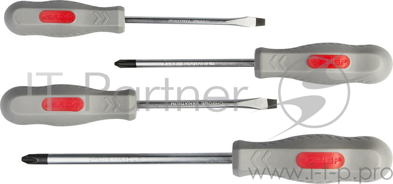 Наборы отверток Набор ЗУБР Отвертки ТЕХНИК Cr-v, эргономичная двухкомпонентная рукоятка, 4шт (25065-H4_z01)