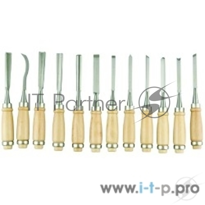 Ручной инструмент Набор STAYER: Стамески PROFI фигурные, с деревянной ручкой, 12шт (1835-H12_z01)