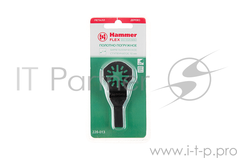 Полотно пильное для МФИ Hammer Flex 220-013 MF-AC 013 погружное ступенчатое, BiM, 10мм, дерево/мет