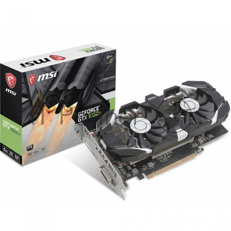 Видеокарта MSI GTX1050TI OC 4Gb GDDR5 128bit DP, DVI-D, HDMI (GTX 1050 TI 4GT OC) RTL