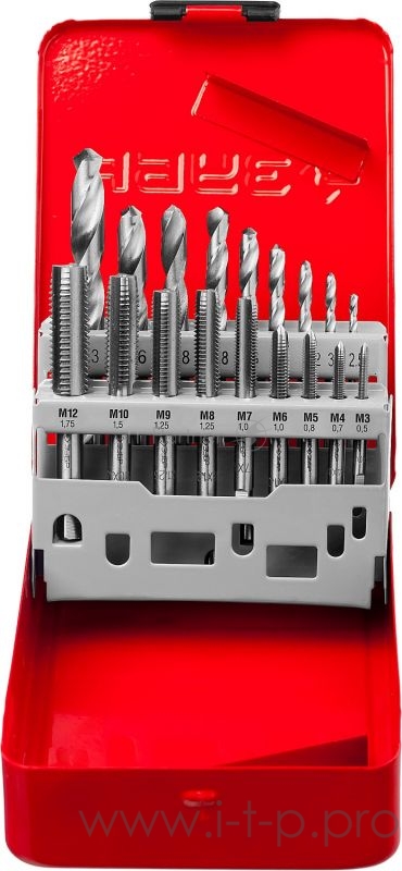 Набор ЗУБР 28115-H18_z01 МАСТЕР метчиков и плашек, сталь 9ХС, 18 предметов