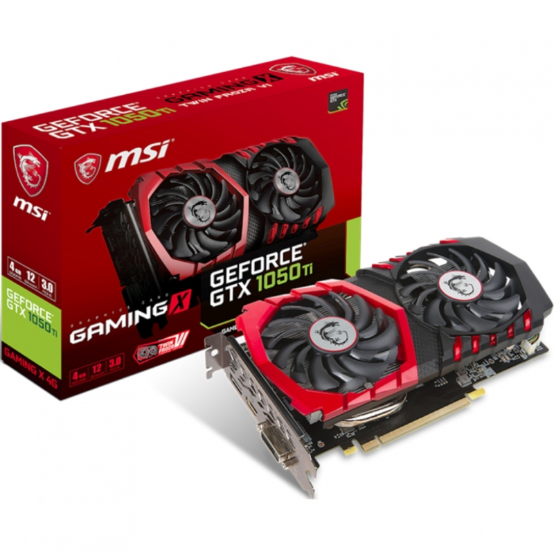Видеокарта MSI GTX 1050 Ti GAMING X 4G nVidia GTX1050TI 4096Mb 128bit GDDR5 1354/7008 DVIx1/HDMIx1/DP RTL