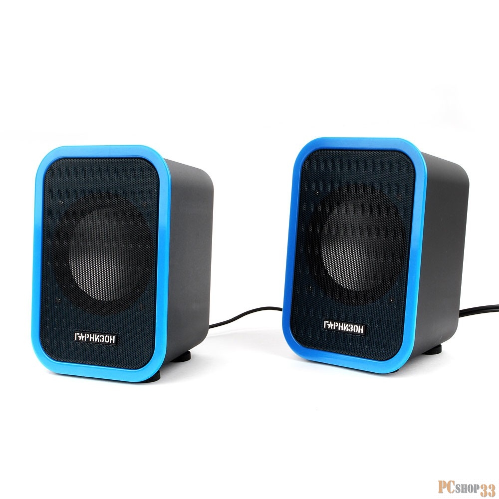 Колонки Гарнизон GSP-110 черный/синий {6 Вт (RMS), USB, 80 - 20 000 Гц, 4 Ом}