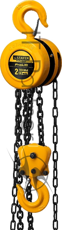 Таль механическая STAYER PROLift 4308-2 цепная шестеренная 2т / 2,5м