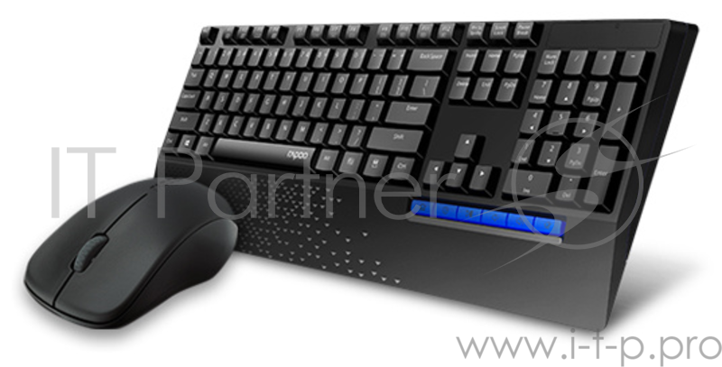 Клавиатура + мышь Rapoo X1960 клав:черный мышь:черный USB