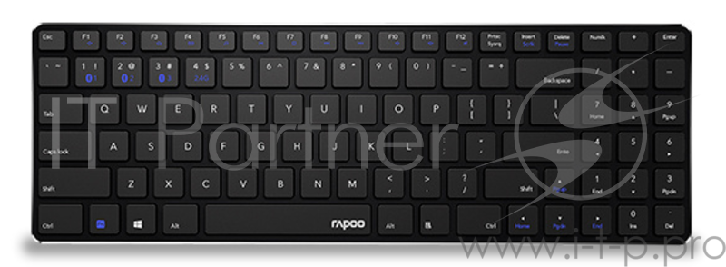 Клавиатура Rapoo E9100M черный USB беспроводная slim Multimedia