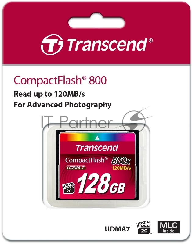 Карта памяти Compact Flash 128Gb Transcend, High Speed (TS128GCF800) 800-x