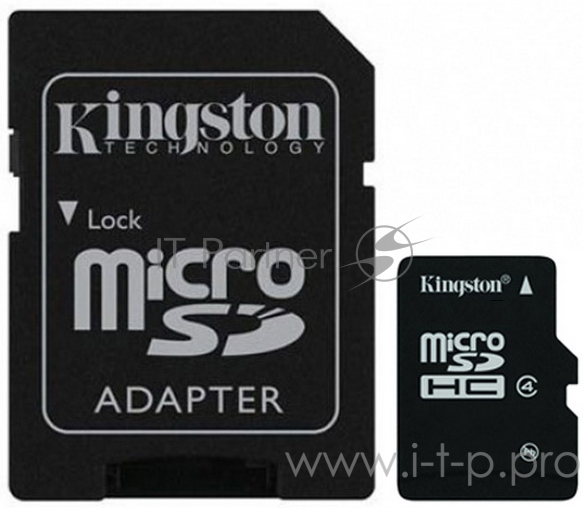 Карта памяти Micro SecureDigital 8Gb Kingston SDC4/8GB {MicroSDHC Class 4, SD adapter}