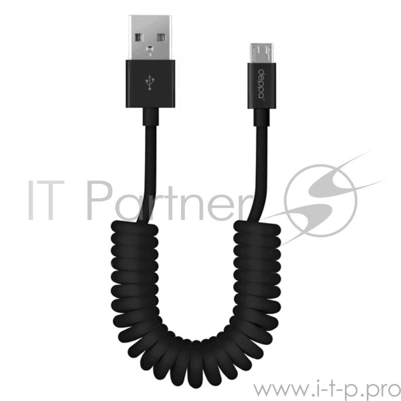 Кабель Deppa 72123 USB-microUSB витой, 1,2м, Черный