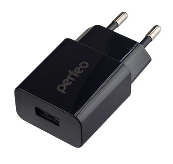 PERFEO Сетевое зарядное устройство с разъемом USB, 2.1А, черный, CUBE 1 (PF_A4129)