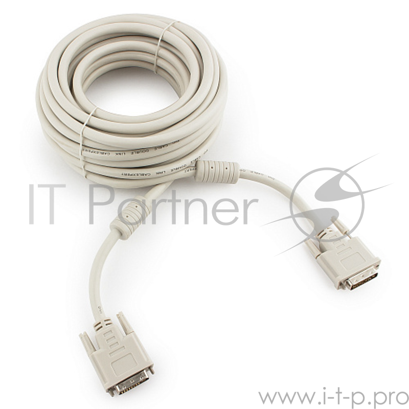 Кабель DVI-D dual link Gembird/Cablexpert CC-DVI2-10M, 25M/25M, 10м, экран, феррит.кольца, пакет