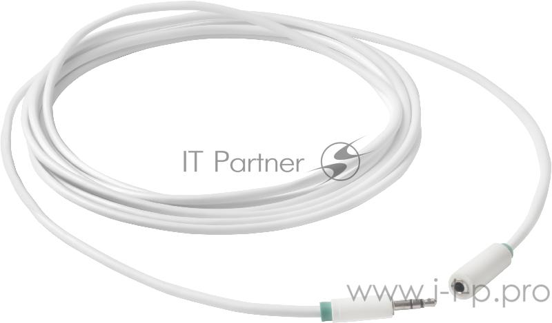 Удлинитель аудио Greenconnect 1.5m jack 3,5mm/jack 3,5mm белый, зеленая окантовка, ультрагибкий, 28AWG, M/F, Premium GCR-STM1662-1.5m, экран, стерео Greenconnect Удлинитель аудио 1.5m jack 3,5mm/jack 3,5mm белый, зеленая окантовка, ультрагибкий, 28AW