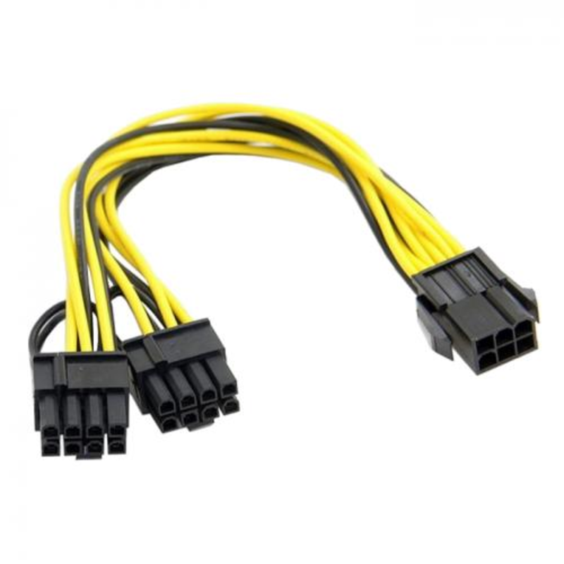 Кабель 6 pin to 2 x 6+2 pin GPU power adapter splitter cable