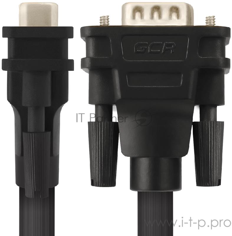 Кабель Greenconnect SVGA 7.0м чёрный, позолоченные контакты, ферритовые кольца, OD8.0mm. 15M / 15M Premium, 28/28 AWG, двойной экран, 33-050614