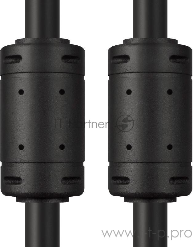 Кабель Greenconnect SVGA 1.0м чёрный, OD6.0mm, 15M / 15M Premium, 28/28 AWG, двойной экран, 33-050610