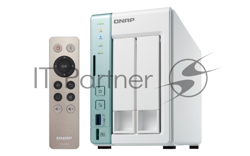 Дисковый массив QNAP D2 PRO Сетевой RAID-накопитель, 2 отсека для HDD, с функцией USB Quick Access, HDMI-порт. Intel Celeron N3060 1,6 ГГц (до 2,48 ГГц), 1 ГБ