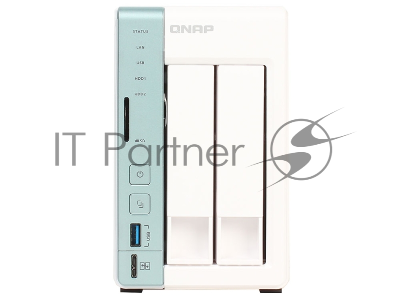 Дисковый массив QNAP D2 PRO Сетевой RAID-накопитель, 2 отсека для HDD, с функцией USB Quick Access, HDMI-порт. Intel Celeron N3060 1,6 ГГц (до 2,48 ГГц), 1 ГБ