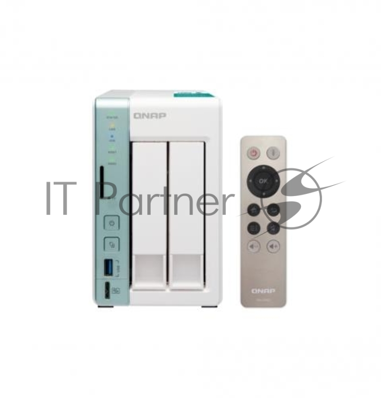 Дисковый массив QNAP D2 PRO Сетевой RAID-накопитель, 2 отсека для HDD, с функцией USB Quick Access, HDMI-порт. Intel Celeron N3060 1,6 ГГц (до 2,48 ГГц), 1 ГБ