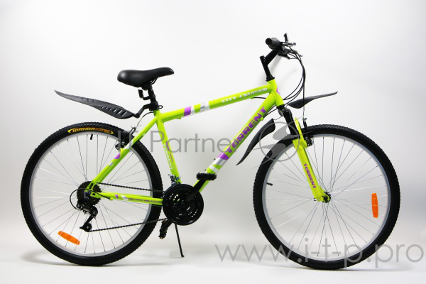 Велосипед Torrent City Cruiser (рама алюминий 18, внедорожный, 18 скоростей, колеса 26д.) (26 / 18 / Зелено-желтый)