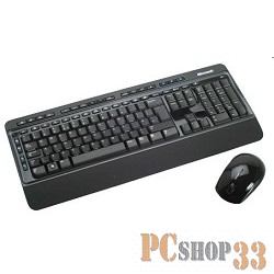 Комплект клавиатура + мышь Microsoft Wireless Desktop 3000 MFC-00019, беспров., эрг., водост., черный (USB)