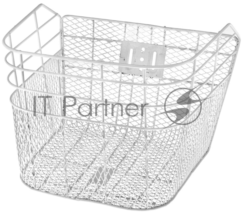Велокорзина передняя JL-027 белая для 28 Велокорзина JL-027 передняя стальная белая, размер 35х25х24 см, стойки для 28 с креплением за ось втулок