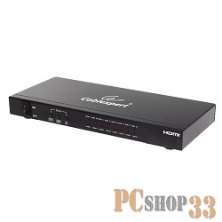Разветвитель Cablexpert DSP-16PH4-001 Разветвитель HDMI Cablexpert DSP-16PH4-001, HD19F/16x19F, 1 компьютер - 16 мониторов