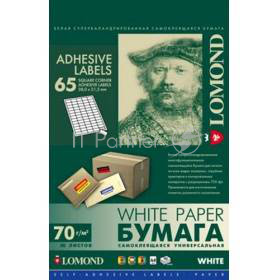Бумага LOMOND 2100215 Наклейки A4, 50 л. (38.0х21.2)