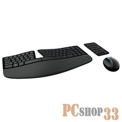 Комплект клавиатура + мышь Microsoft Sculpt Ergonomic L5V-00017, беспров., черный (USB)