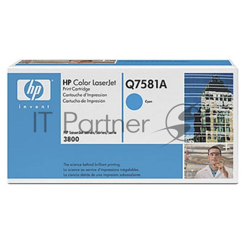Расходные материалы HP Q7581A Картридж ,Cyan{Color LaserJet P2014/3800, Cyan, (6000стр.)}