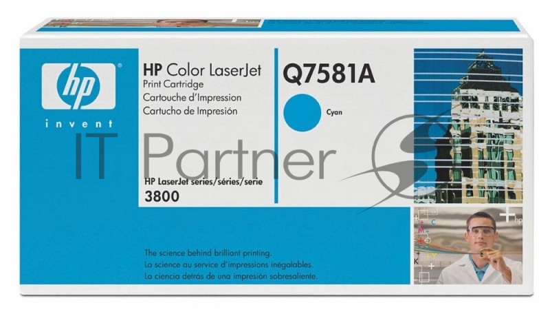 Расходные материалы HP Q7581A Картридж ,Cyan{Color LaserJet P2014/3800, Cyan, (6000стр.)}