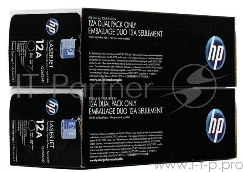 Тонер-картридж HP Q2612AF черный двойная упаковка для LaserJet 1010/1012/1015/1020/1022/3015/ 2 х 2000 стр.