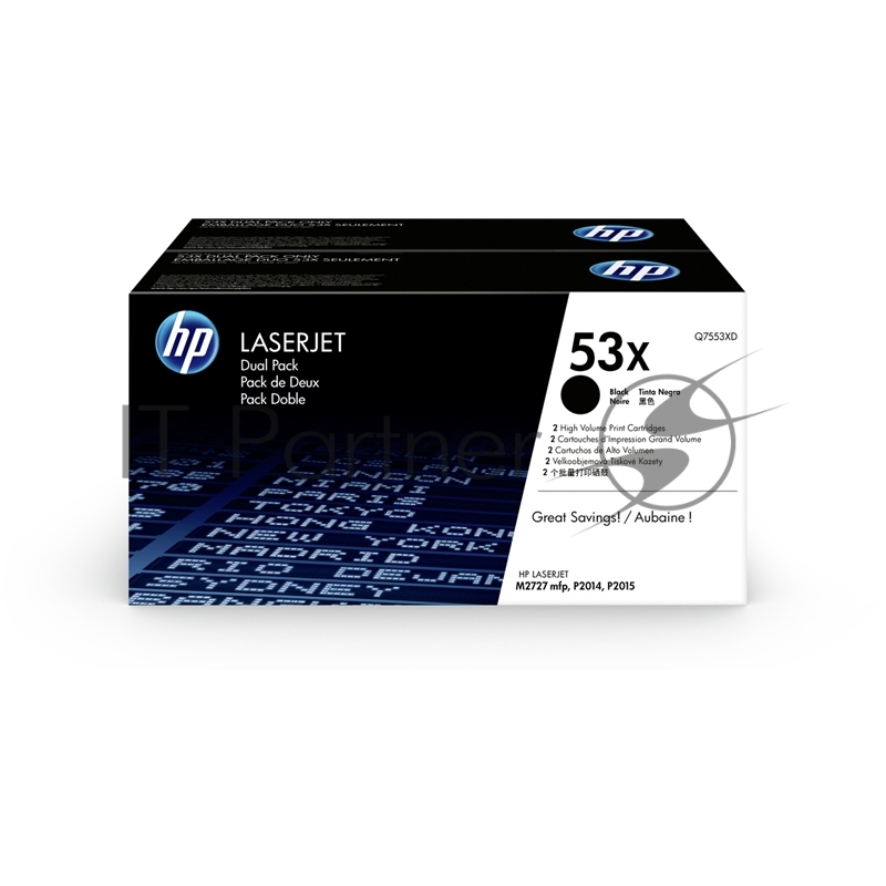 Расходные материалы HP Q7553XD Картридж, Black{LaserJet P2015, Black, 2-pack, (2 x 7000стр.)}