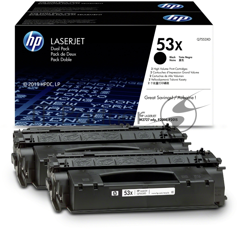 Расходные материалы HP Q7553XD Картридж, Black{LaserJet P2015, Black, 2-pack, (2 x 7000стр.)}