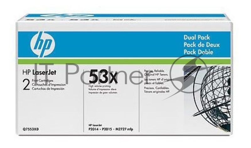 Расходные материалы HP Q7553XD Картридж, Black{LaserJet P2015, Black, 2-pack, (2 x 7000стр.)}