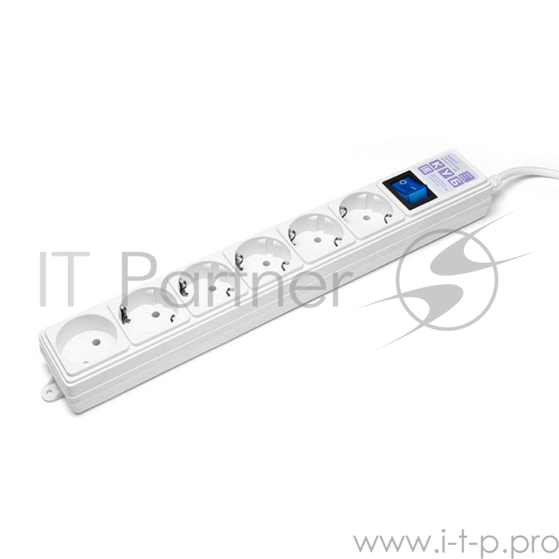 Фильтр-удлинитель PowerCube (SPG(5+1)-16B-3M) 6 розеток, 3м,16А/3,5кВт, белый