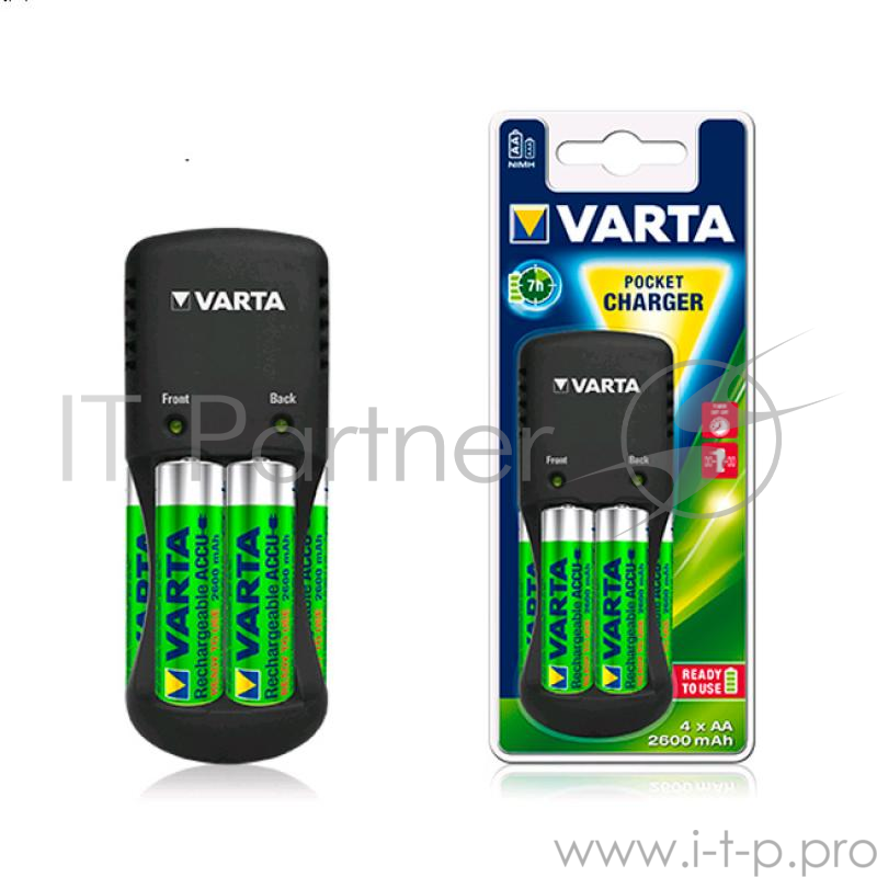 Зарядное устройство VARTA Pocket Charger+4х2600 mAh