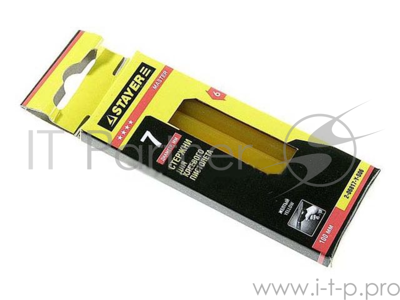 Стержни для клей-пистолетов STAYER 2-06821-Y-S06 11х200мм 6шт. желтый по бумаге и дереву